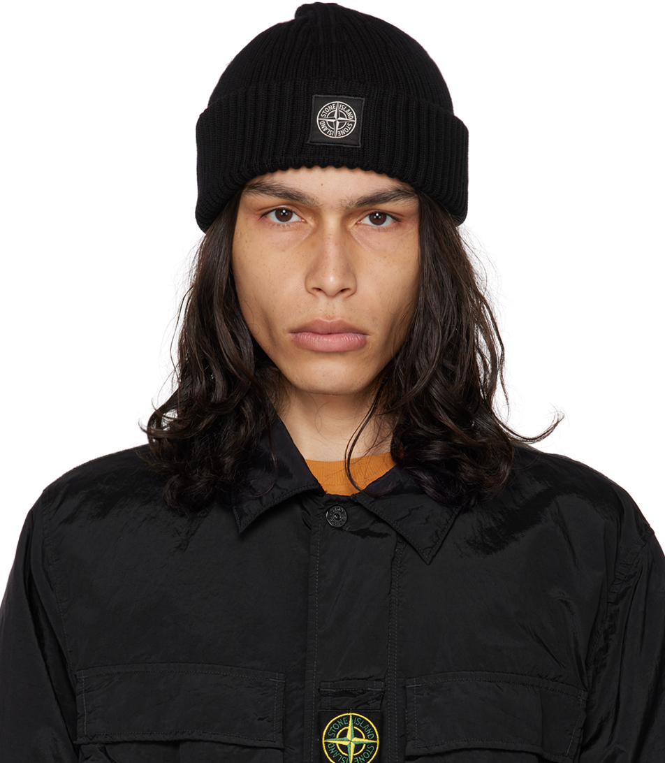 Black Patch Beanie