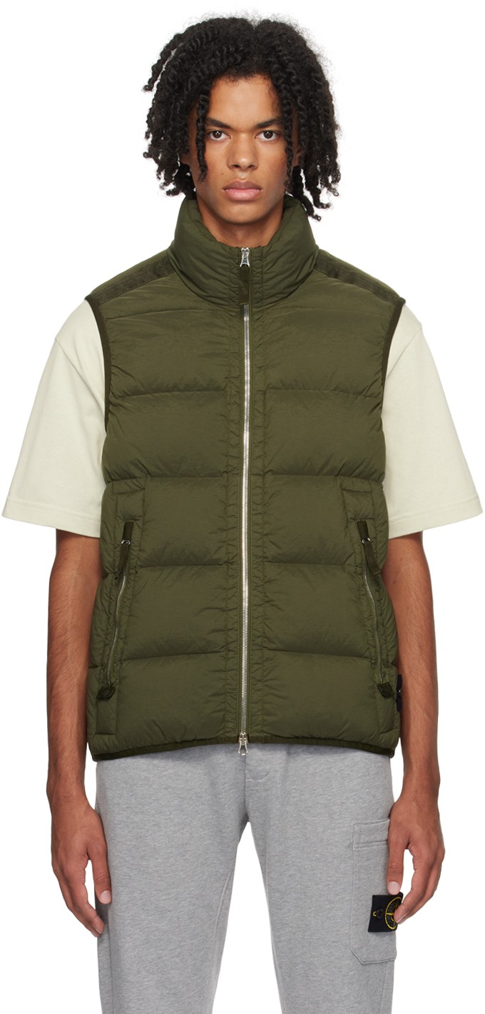 Shop Stone Island Green Seamless Tunnel Down Vest In V0058 Olive