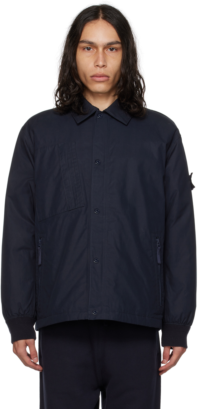 Stone Island Navy Ghost Down Jacket In Blue