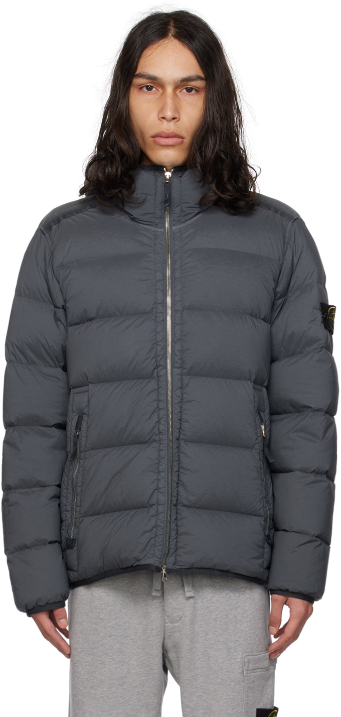 Gray Seamless Tunnel Down Jacket