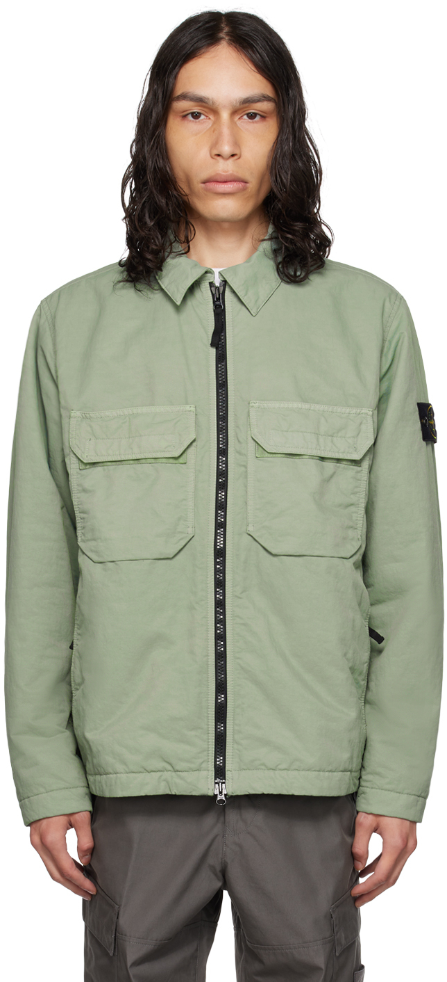Shop Stone Island Green Opaque Jacket In V0055 Sage