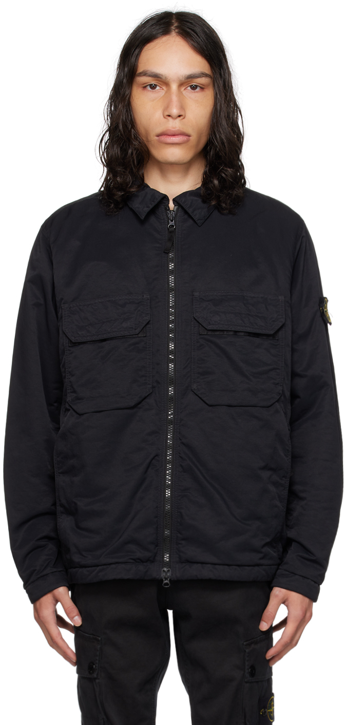 Stone Island Black Opaque Jacket In V0029 Black