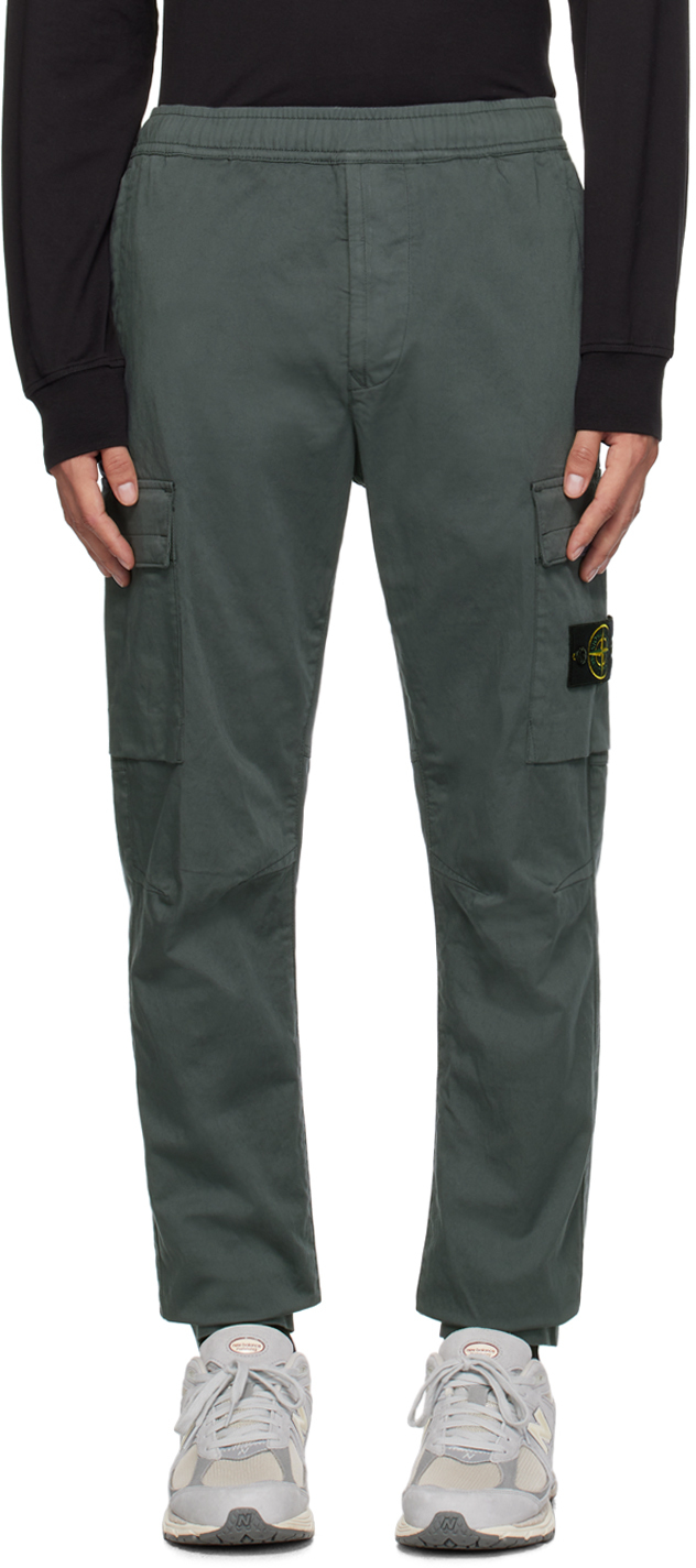 Gray Drawstring Cargo Pants by Stone Island on Sale