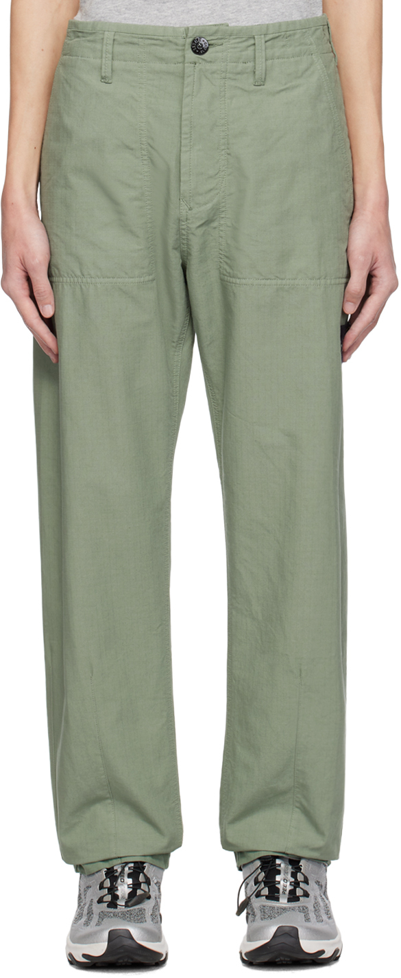 Green Garment-Dyed Trousers