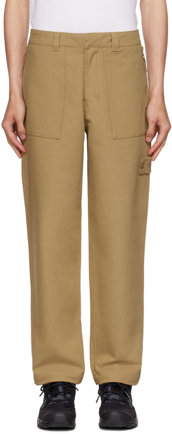 Beige Patch Trousers