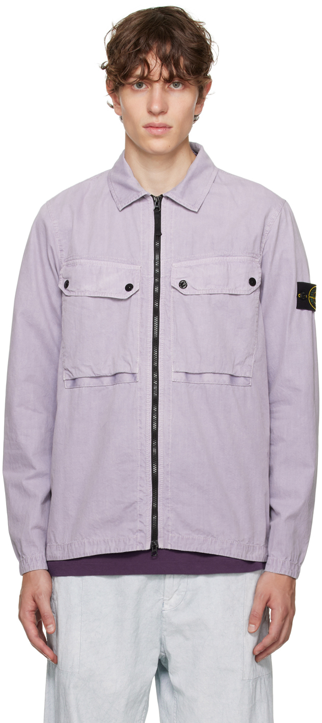 Stone Island Purple Faded Jacket In V0147 Lavender