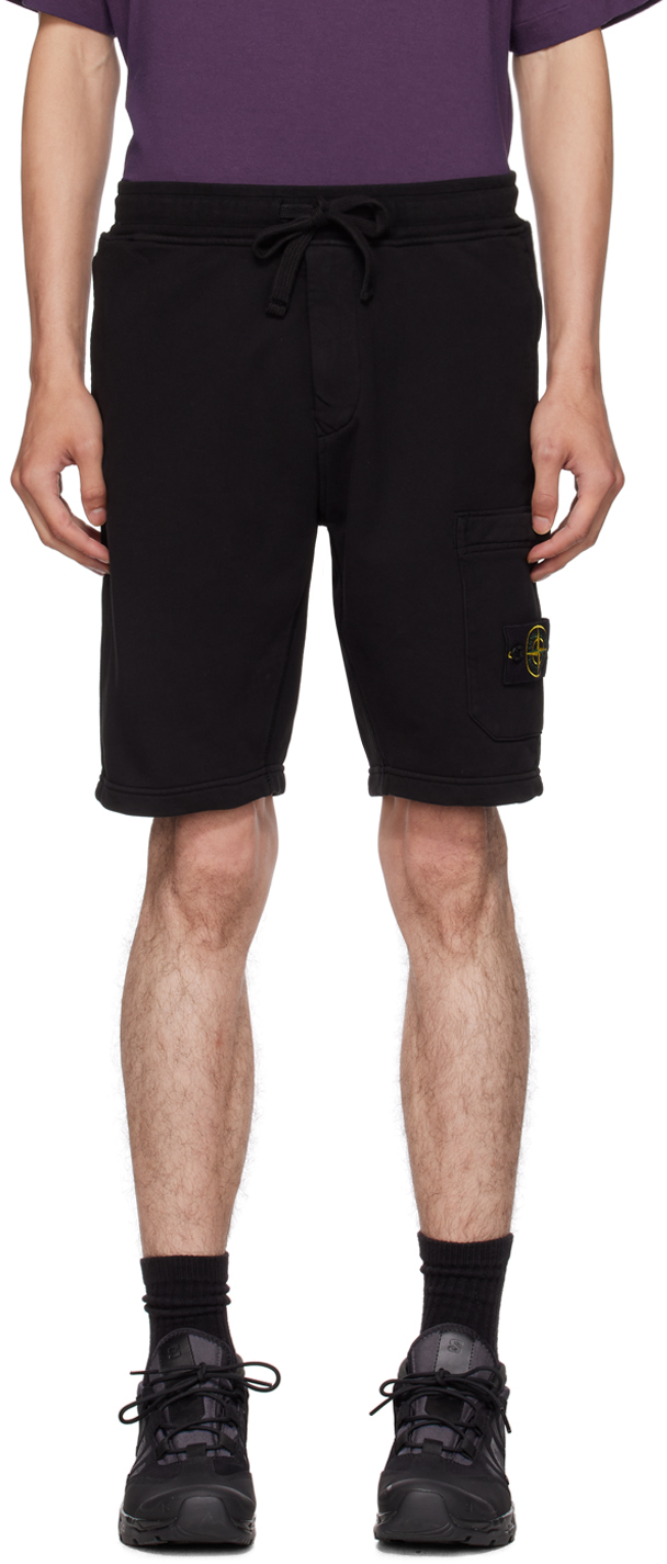 Stone Island Black Patch Shorts In A0029 Black