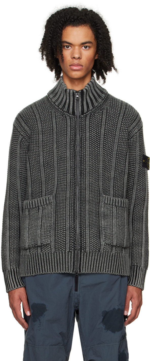 Stone Island Gray Faded Sweater In V0029 Black