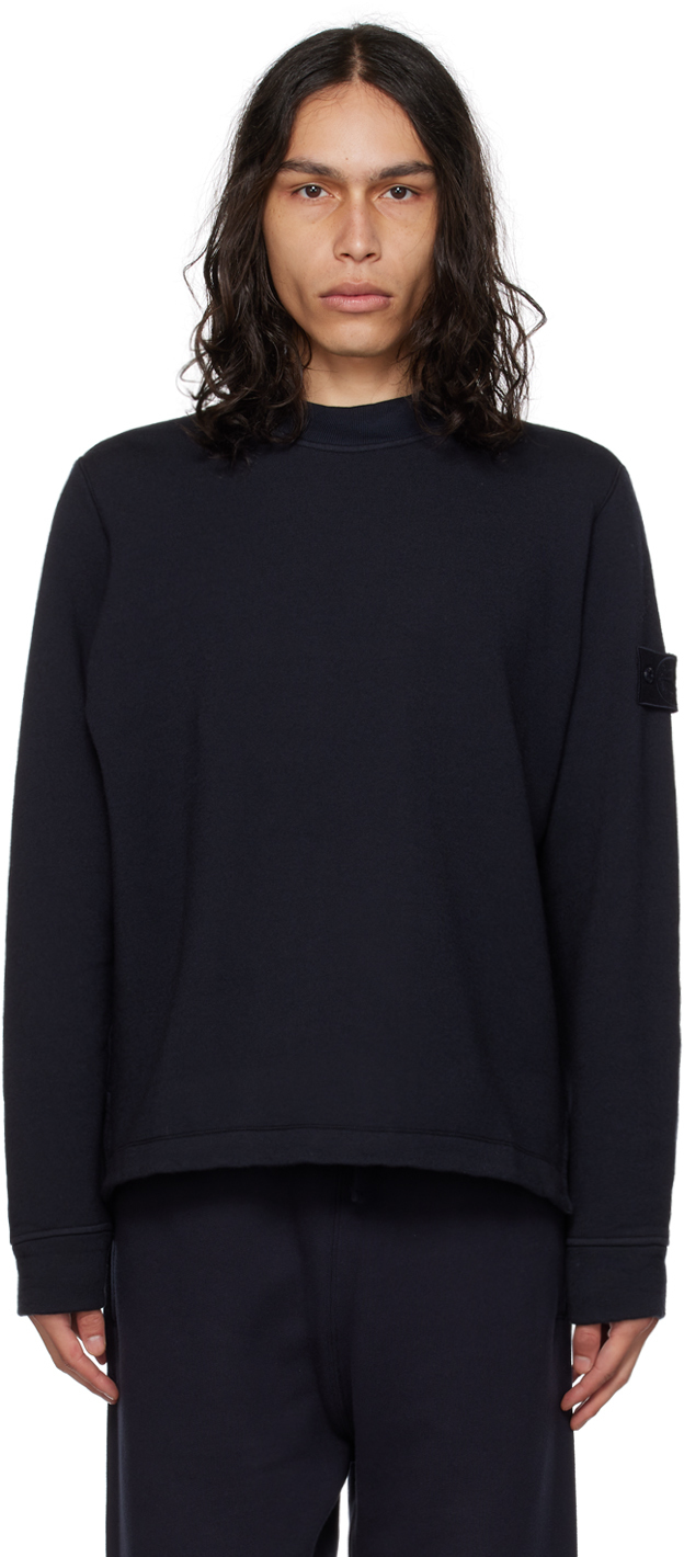 Navy Crewneck Sweatshirt by Stone Island on Sale