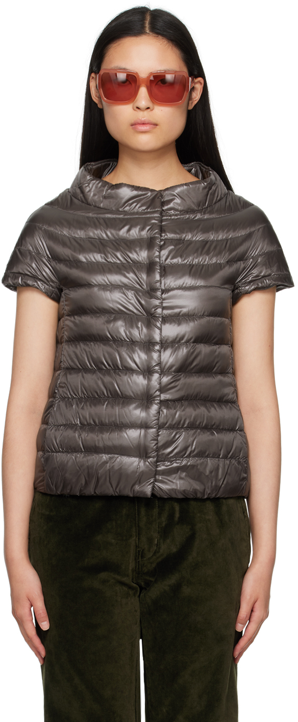 Herno: Gray Emilia Down Jacket | SSENSE