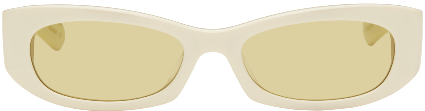 Flatlist Eyewear Off-white Gemma Sunglasses In Solid Ivory/smoked O