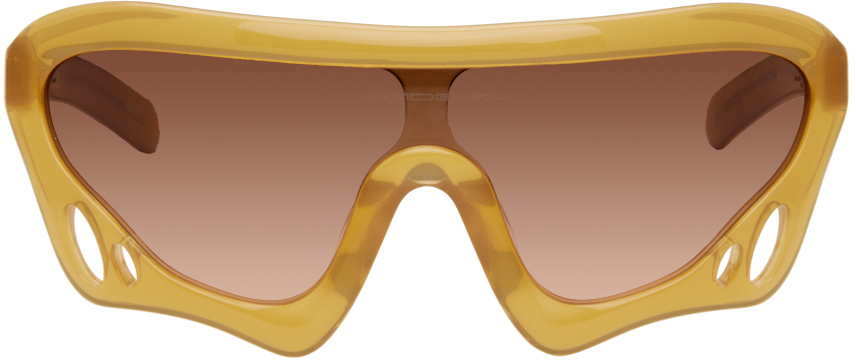 Flatlist Eyewear Brown Sp5der Edition Beetle Sunglasses In Milky Amber/brown Be