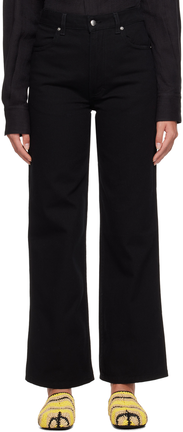 Black Wide Leg Jeans by Eckhaus Latta on Sale