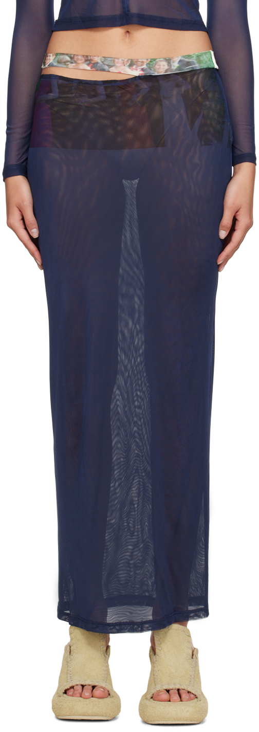 Navy Prom Maxi Skirt