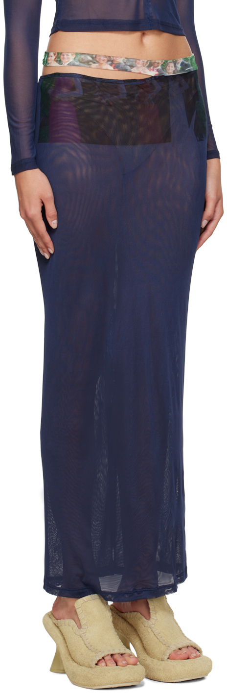 ECKHAUS LATTA NAVY PROM MAXI SKIRT