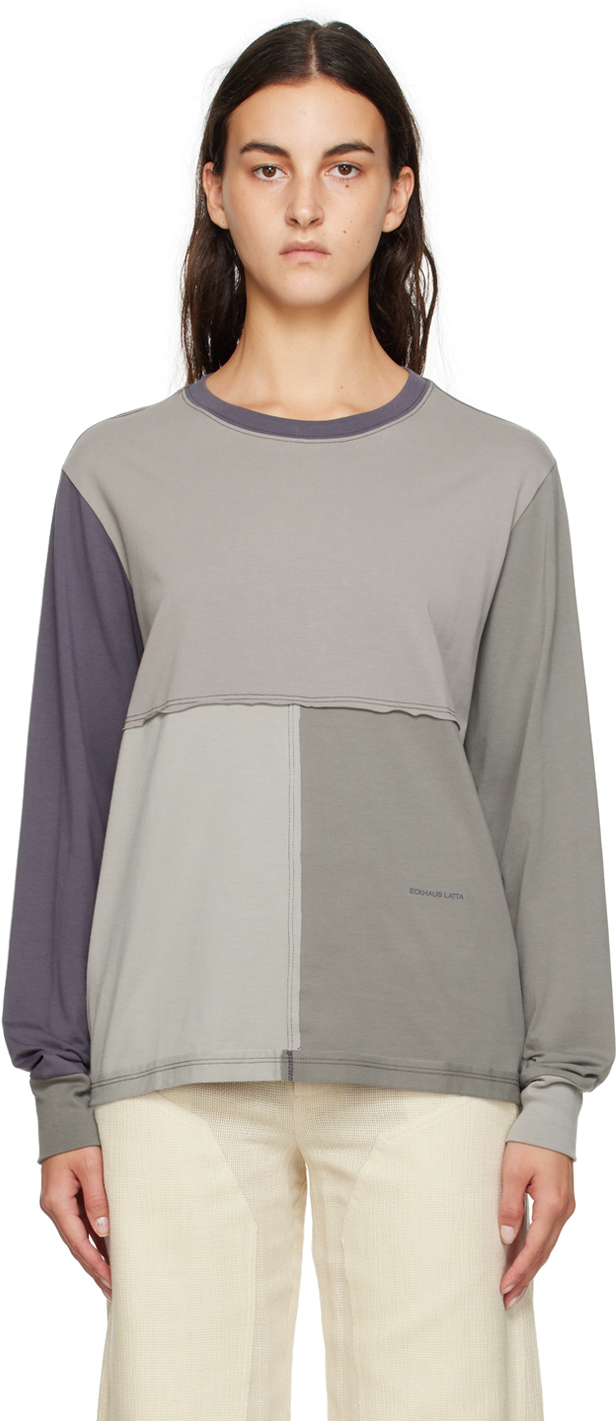 Gray Lapped Long Sleeve T-Shirt