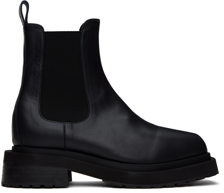 Eckhaus Latta Black Mike Chelsea Boots In Black/black