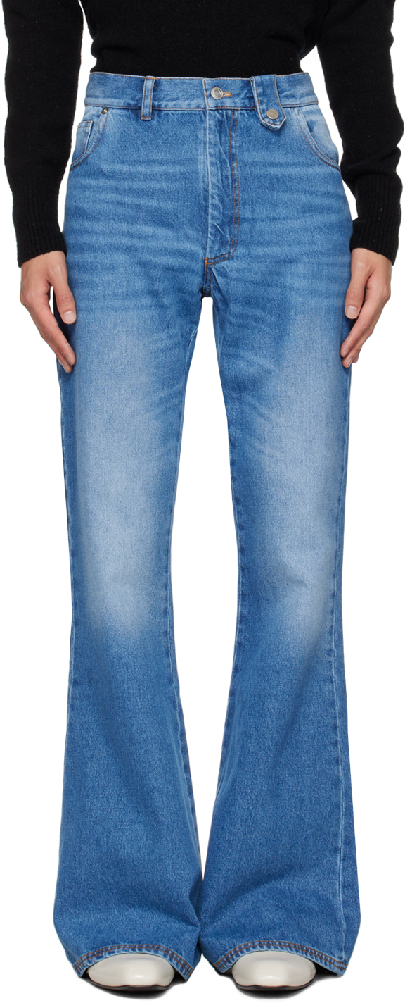 Egonlab Blue Wide-leg Jeans
