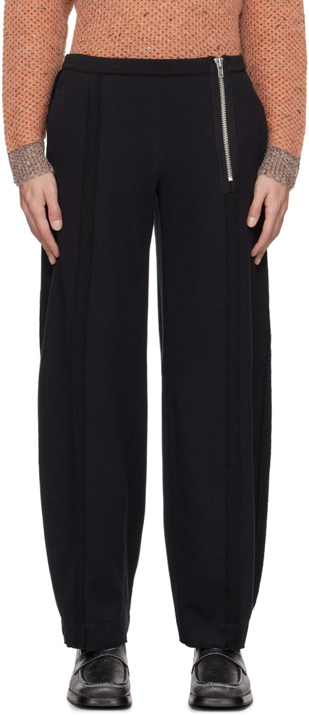 Black Exposed Seam Trousers by Eckhaus Latta on Sale