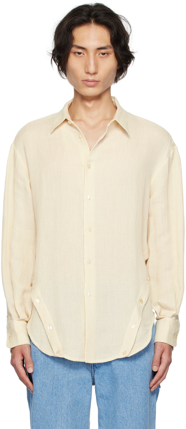 Off-White Placket Shirt by Eckhaus Latta on Sale