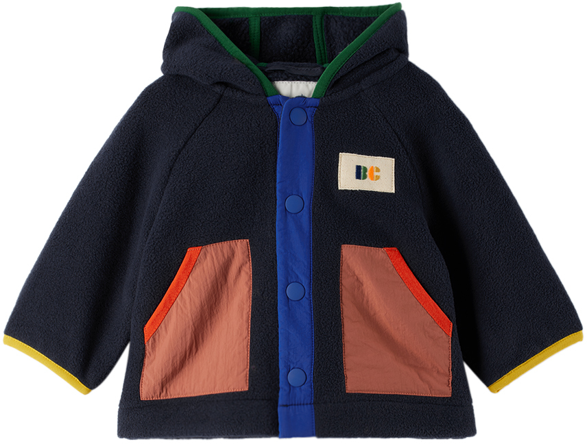 Bobo Choses Baby Navy Colorblock Jacket In Navy Blue Red
