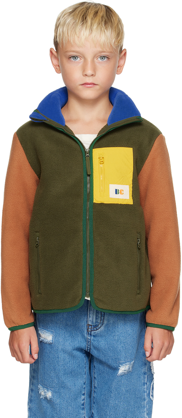 Kids Khaki Colorblock Jacket by Bobo Choses on Sale