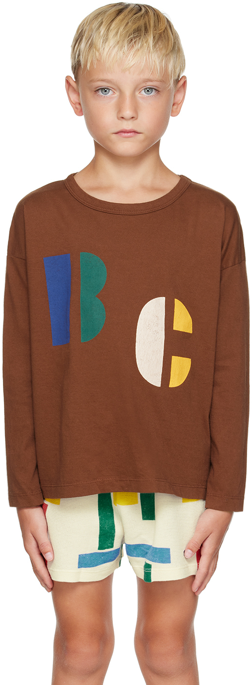Bobo Choses Brown T-shirt For Kids With Logo Print