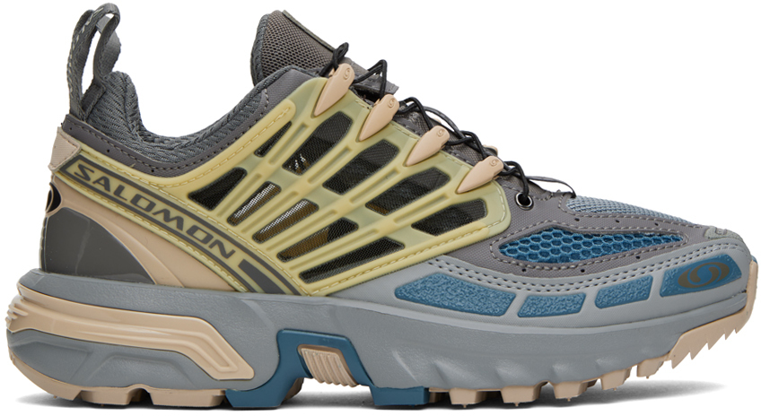 Shop Salomon Blue Acs Pro Sneakers In Pewter/monument/aege