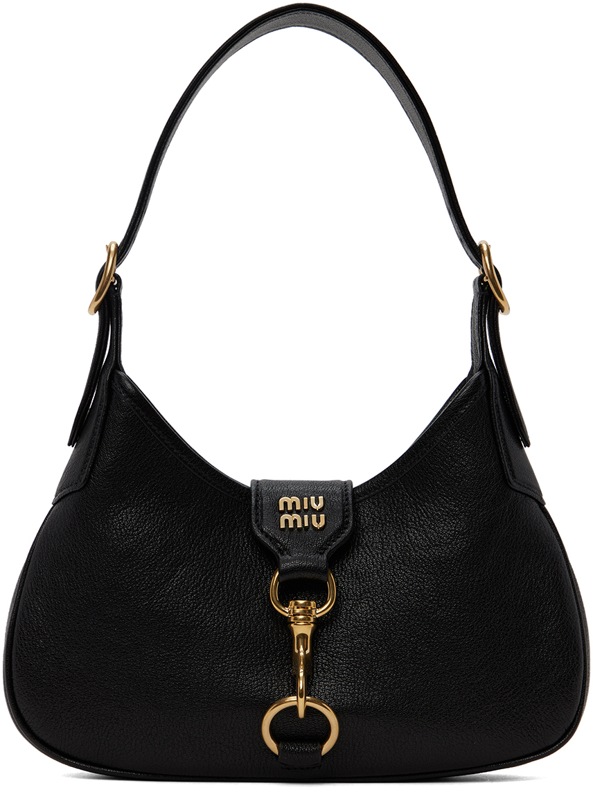 Miu Miu Leather Shoulder Bag in Black