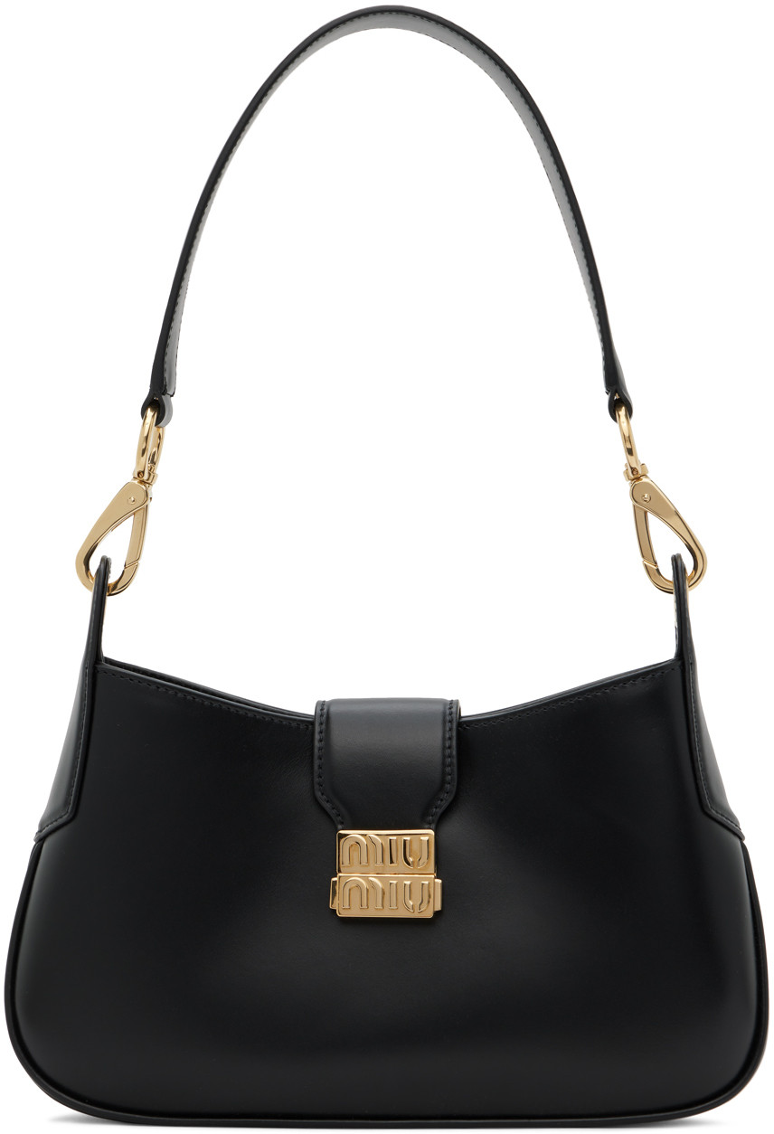 Miu Miu: Black Leather Bag | SSENSE Canada
