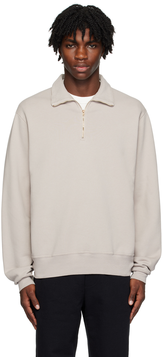 Lady White Co.: Gray Half-Zip Sweatshirt | SSENSE Canada