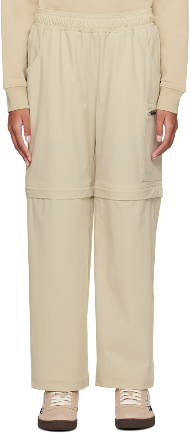 Dime Beige Zip Off Trousers In Sand
