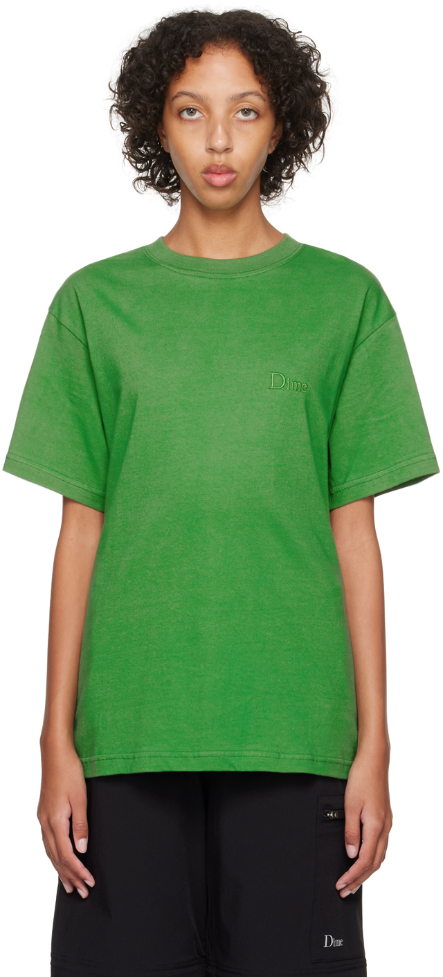 Dime Green Embroidered T-shirt