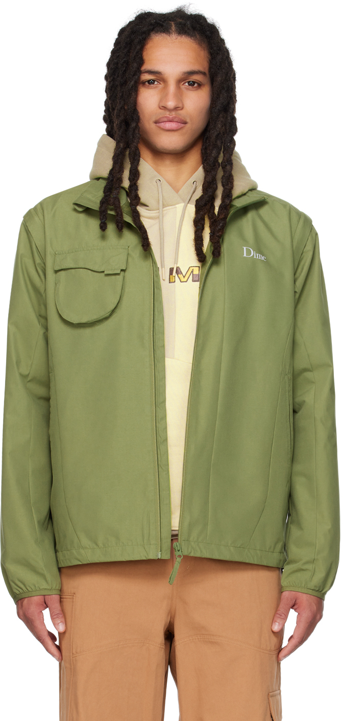 Dime Green Hiking Jacket In Olive Green