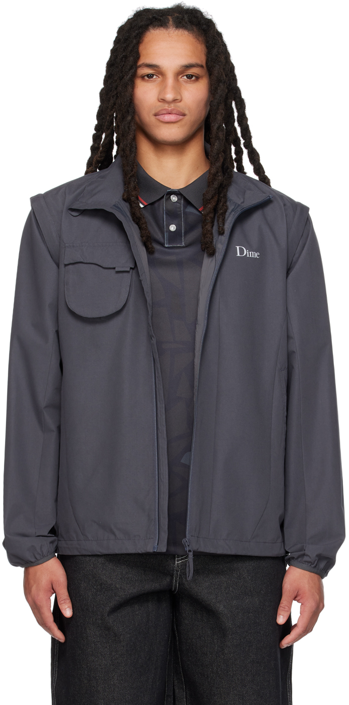 Dime Gray Hiking Jacket In Charcoal