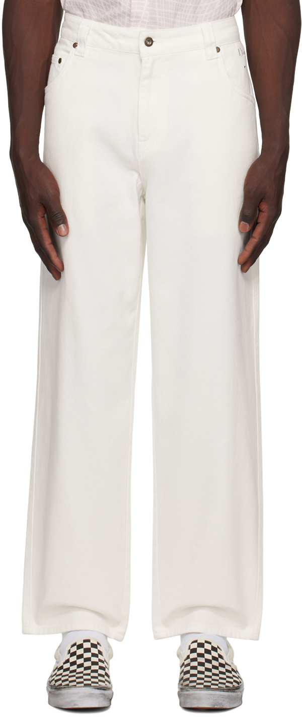 Dime White Relaxed-fit Jeans In Off-white