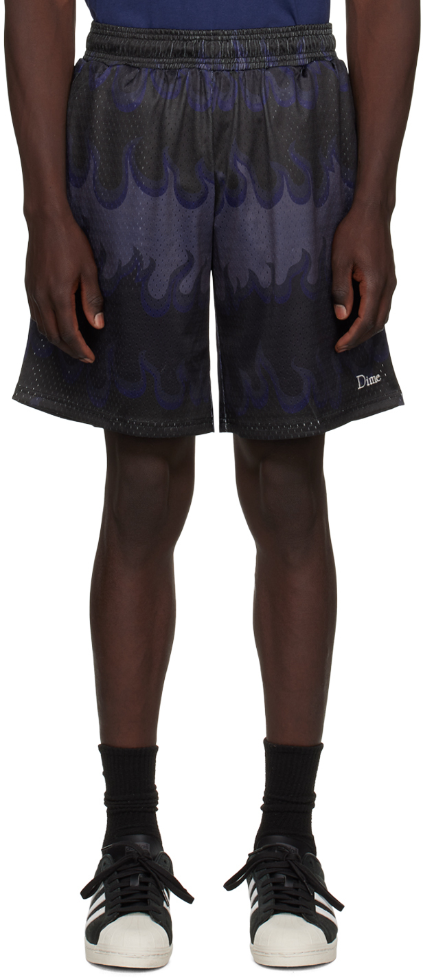 Black Space Flame Shorts