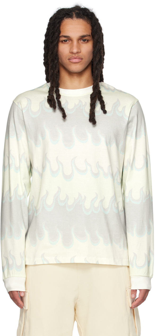 Dime White Space Flame Long Sleeve T-shirt