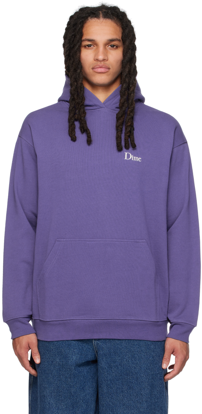 Dime Purple Embroidered Hoodie In Multiverse