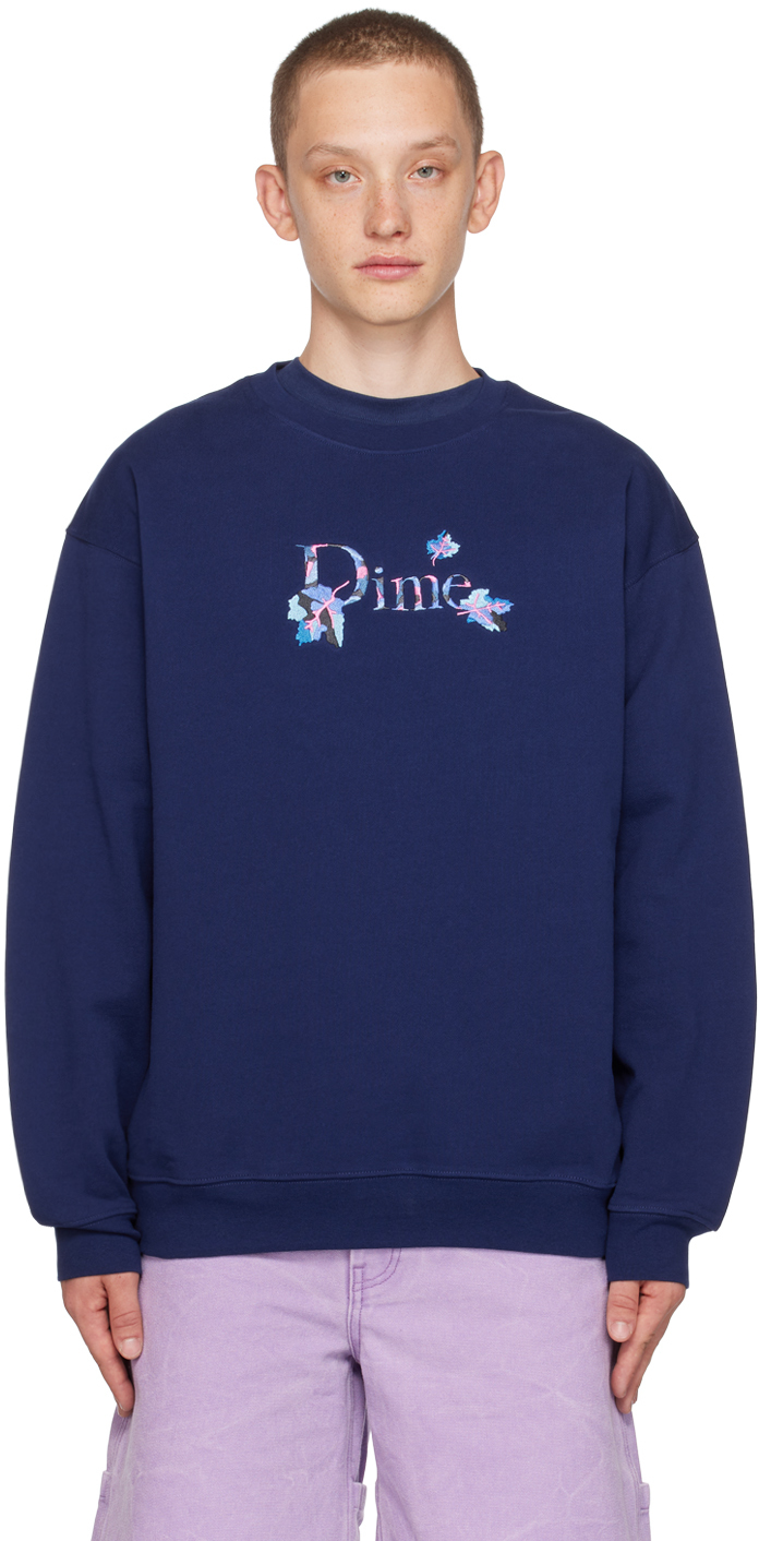 Dime Navy Leafy Sweatshirt