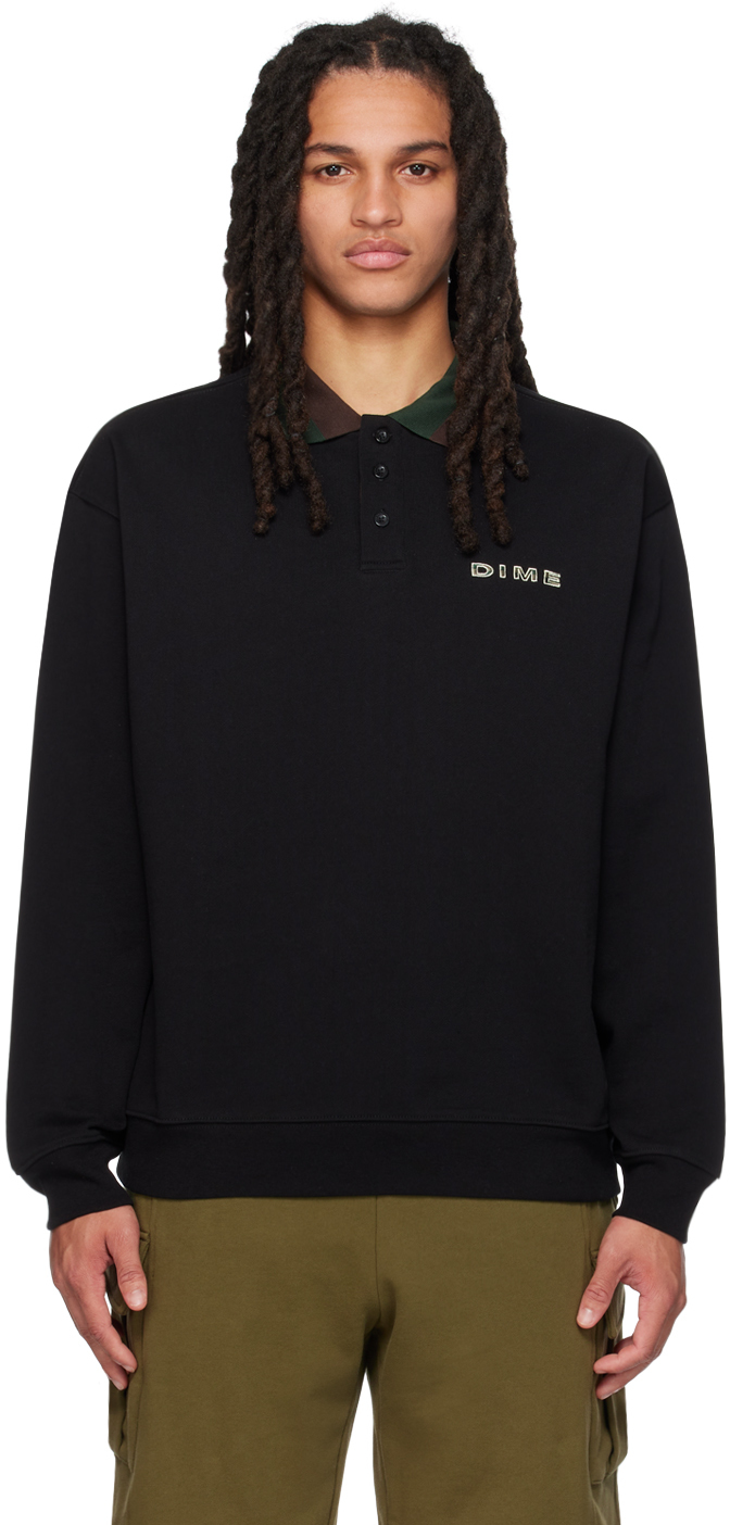 Dime Black Rugby Polo
