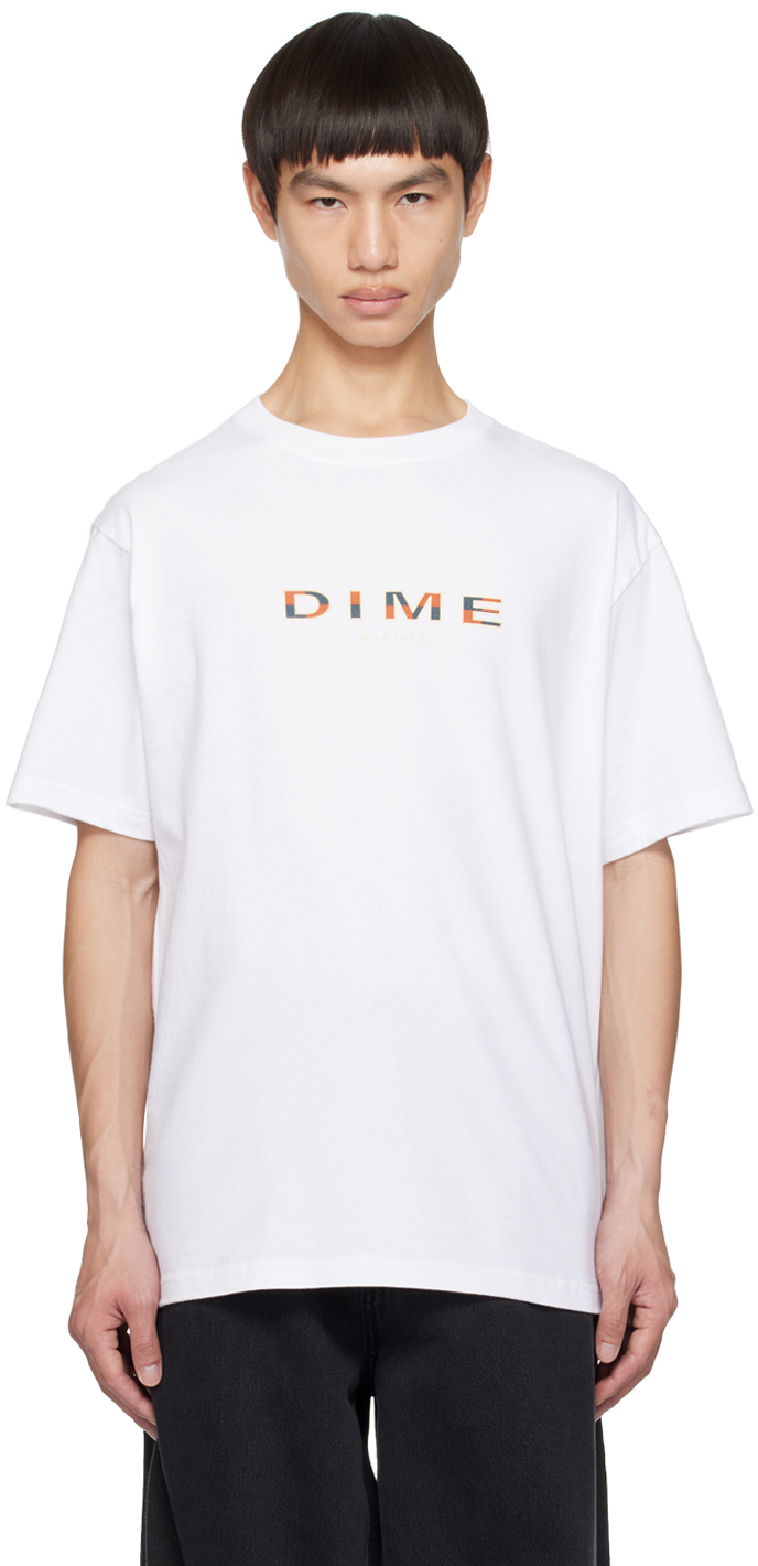 Dime White Block Font T-shirt