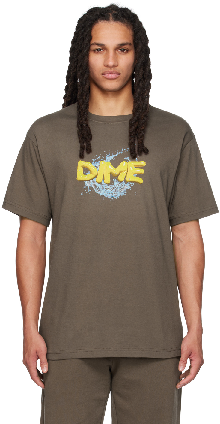 Dime Brown Splash T-shirt In Driftwood