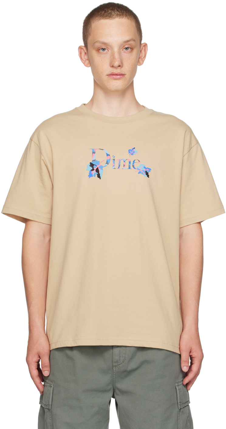 Dime Taupe Leafy T-shirt In Sand