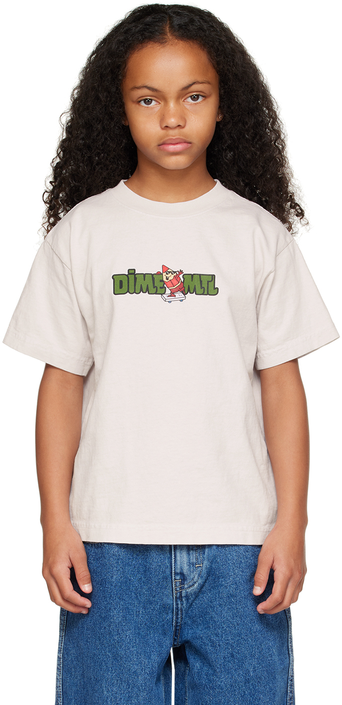 Dime Kids Gray Crayon T-shirt In Cement