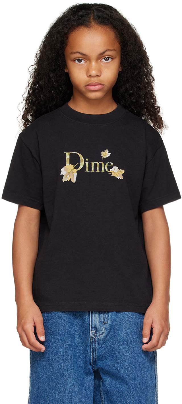 Dime Kids Black Printed T-shirt