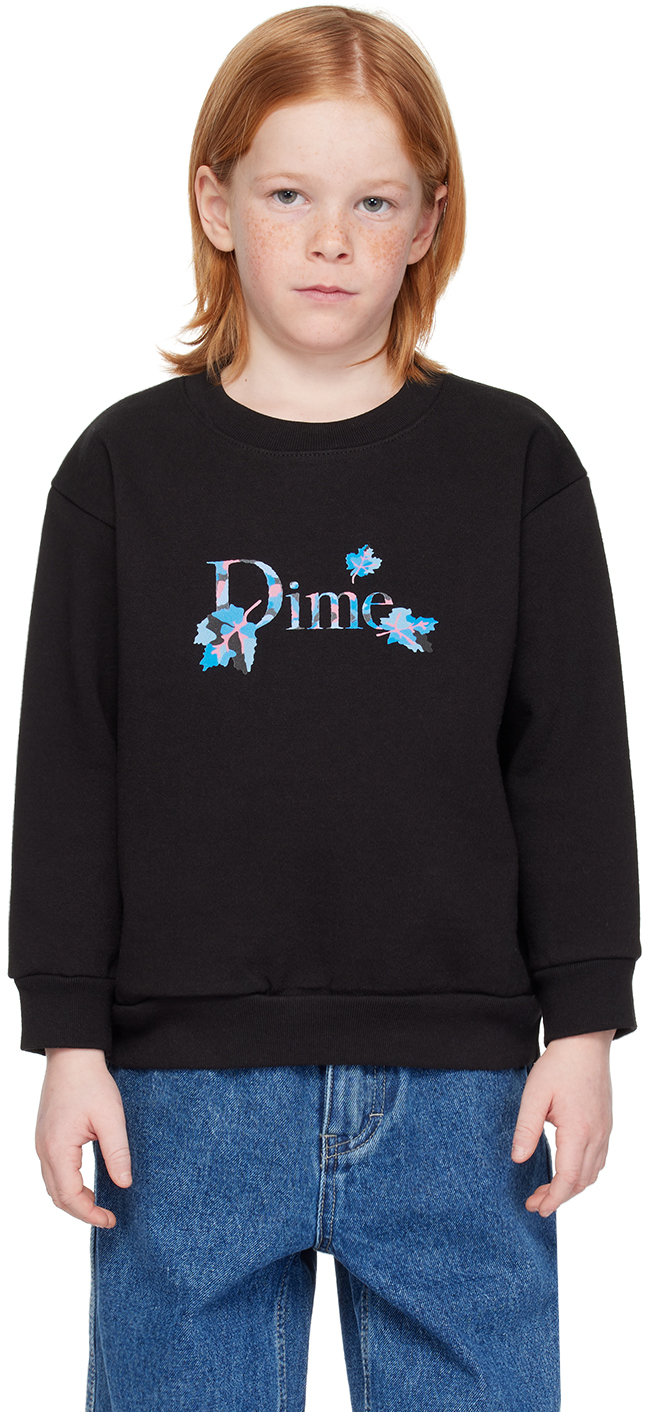 Dime Kids Black Classic Leafy Sweatshirt