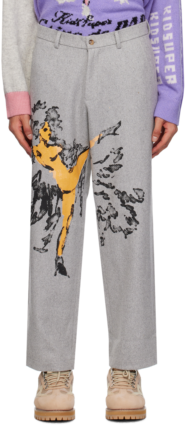 Gray Graphic Trousers