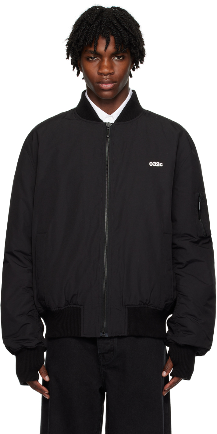 Shop 032c Black Classic Bomber Jacket