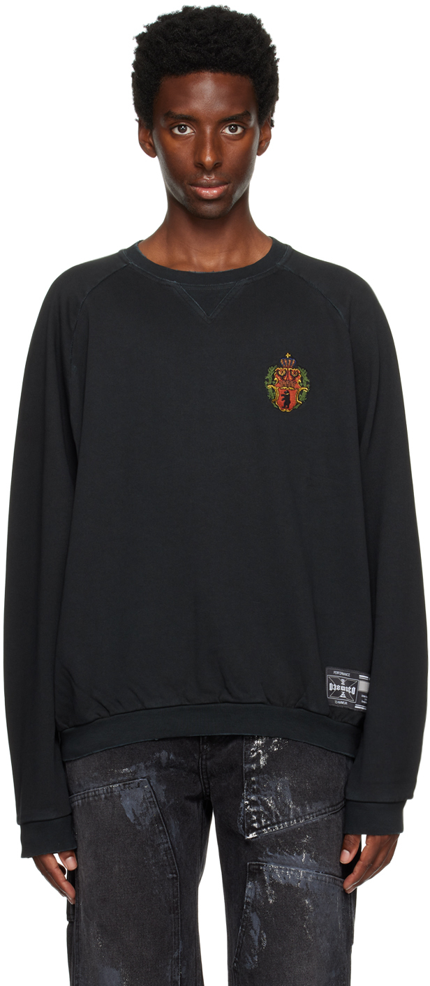 Shop 032c Black Bär Team Sweatshirt In Faded Black